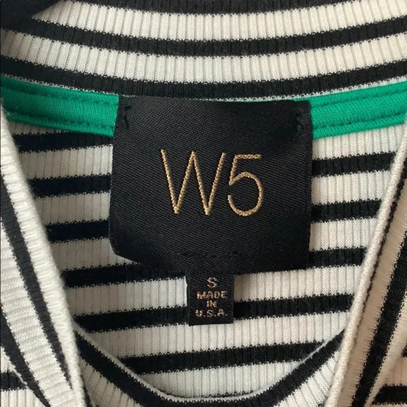 W5 black and white cutout striped tank sz sm - Picture 3 of 5